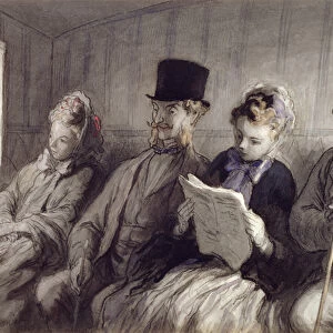 The First Class Carriage, 1864 (w / c ink wash & charcoal on paper)
