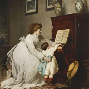 The First Lesson, (oil on canvas)