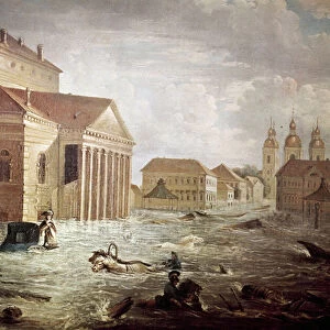 Floods in the city of Saint Petersburg in Russia 19th century Private Collection