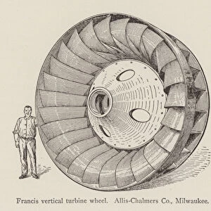 Francis vertical turbine wheel, Allis-Chalmers Co, Milwaukee (b / w photo)