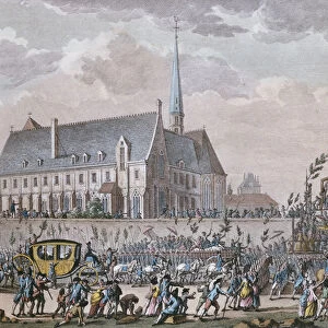 The French royal family passes the Convent at Passy on their journey from Versailles to