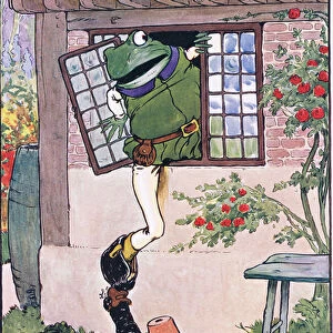 Frog through the window climbed, illustration from The Frog would a Wooing Go
