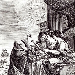 Frontispiece of Opere di Galileo Galilei, published in Bologna in 1656