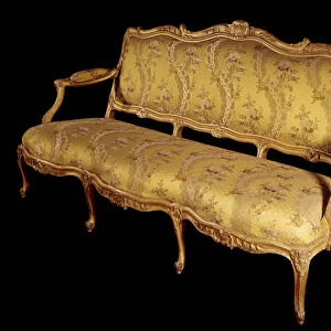 Furniture Louis XVI: canape realized by Mathieu Bauve or Debauve (? -1786) for the library of the Dauphin (son of Louis XV) and Louis XVI at the castle of Versailles