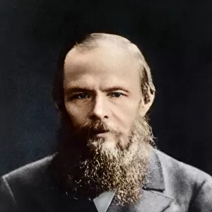 Fyodor Dostoyevsky, Russian novelist and short story writer (coloured photo)