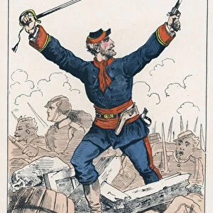 Garde Mobile - Officier (coloured engraving)