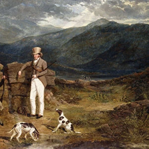 Two Gentlemen with Pointers on a Grouse Moor, 1824 (oil on canvas)