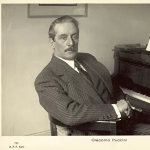 Giacomo Puccini (b / w photo)