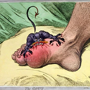 The Gout, published by Hannah Humphrey in 1799 (hand-coloured softdground etching)