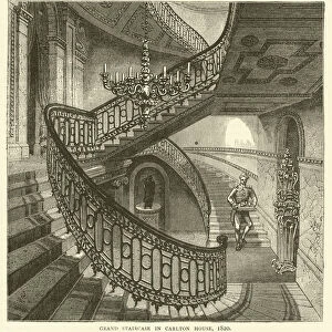 Grand staircase in Carlton House, 1820 (engraving)