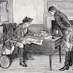 Hale receiving instructions from Washington (litho)