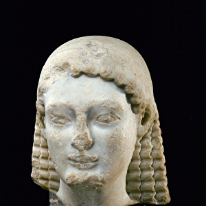 Head of a Kouros, from Athens, c. 510 BC (marble)