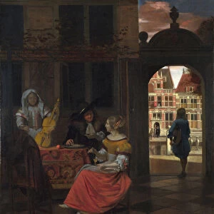 Hooch, Pieter, de (1629-1684) A Musical Party in a Courtyard Oil on canvas 1677 National