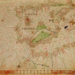 The Iberian Peninsula and the north coast of Africa, from a nautical atlas, 1520