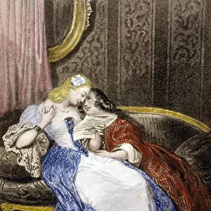Illustration from Julie or the New Heloise, c. 1852 (colour litho)
