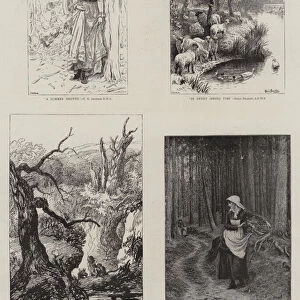Illustrations from the Catalogue of the Royal Institute of Painters in Water Colours (engraving)