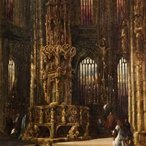 Interior of the Church of St. Lawrence, Nuremberg, c. 1875 (oil on canvas)