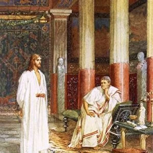 Jesus being interviewed privately by Pontius Pilate