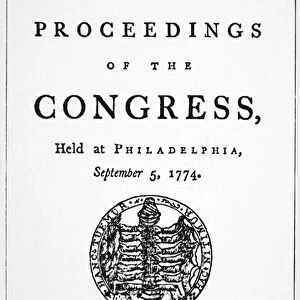 Journal of the first meeting of the Continental Congress held in Philadelphia on 5th