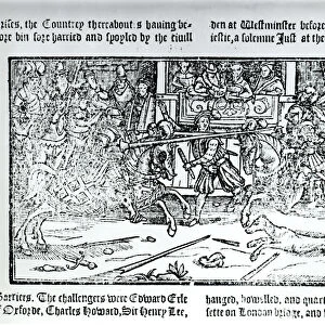 A Jousting Tournament, from Chronicles of England by Holinshed, 1577 (woodcut)