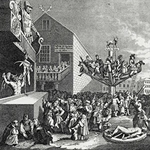 La bulle des mers du sud qui provoqua le 1er krach boursier en 1720, Angleterre, gravure par J Moore d'apres William Hogarth. Collection privee. ©uig/leemage