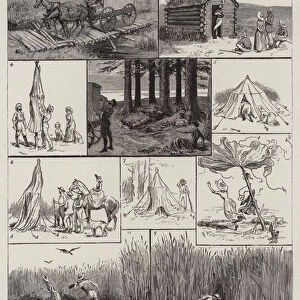 A Ladys Camping Tour in the Far, Far West, I, a Trip to Loon Lake (engraving)