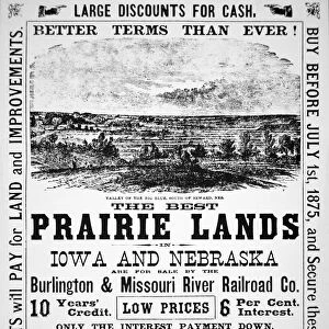 Land sale poster, 1875 (print)