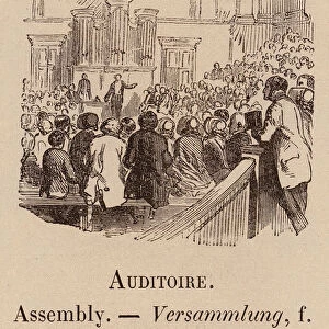 Le Vocabulaire Illustre: Auditoire; Assembly; Versammlung (engraving)