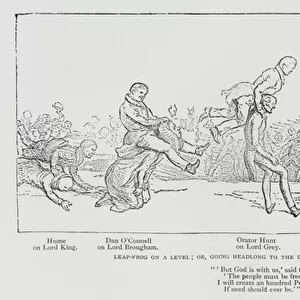 Leap-Frog on a Level; or, Going Headlong to the Devil, satire on the Whig governments campaign to pass a Reform Bill in parliament, 1831 (engraving)