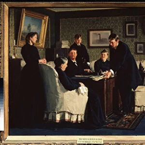 Les comptes familiaux (The Family Accounts). Peinture de Nikolai Vasilyevich Nevrev (1830-1904), huile sur toile, 1888. Art russe 19e siecle. State Tretyakov Gallery, Moscou