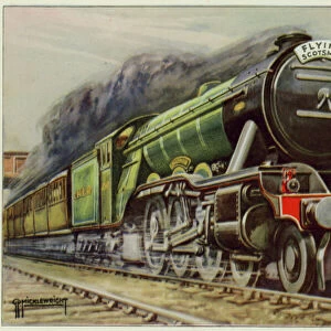 LNER, The "Flying Scotsman"at full speed (colour litho)