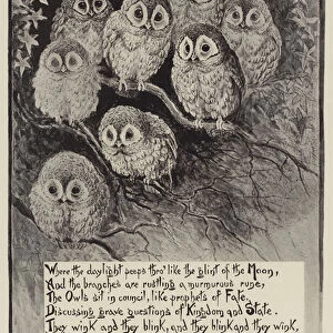 Louis Wains Owls (litho)