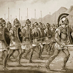 A Macedonian Phalanx, illustration from Hutchinsons History of the Nations