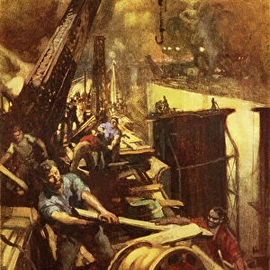 The making of the Panama Canal (colour litho)