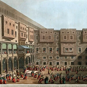 "Mameloukss entrainant dans la cour du palais du Mourad Bey