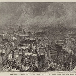 Manchester Illustrated, Birds Eye-View of the City from the New Town Hall Tower (engraving)
