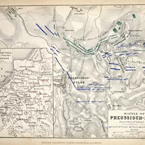 Map of the Battle of Preussisch-Eylau, published by William Blackwood and Sons