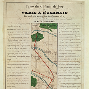 Map of the Paris to St. Germain Railway, by A. M. Perrot, 26th August 1837 (colour litho)