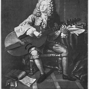Marin Marais, 1704 (engraving) (b / w photo)