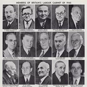 Members of the cabinet of Britains Labour government elected in the 1945 General Election (b / w photo)