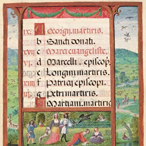 The month of April, miniatures from Livro de Horas de Dom Manuel