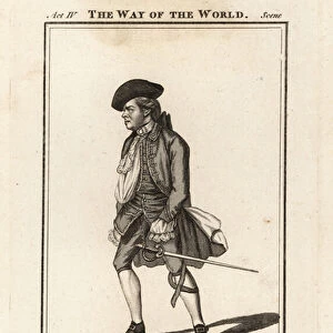 Mr Robert Baddeley in the character of Petulant in William Congreves The Way of the World, Drury Lane Theatre, 1764
