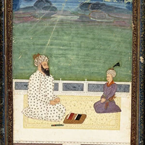 A Mullah and a Pupil, 18th century (gouache heightened with gold, on paper)