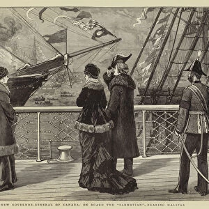The New Governor-General of Canada, on Board the "Sarmatian", nearing Halifax (engraving)