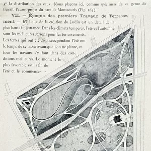Parc du Montsouris: plan of the garden in advance, 19th century