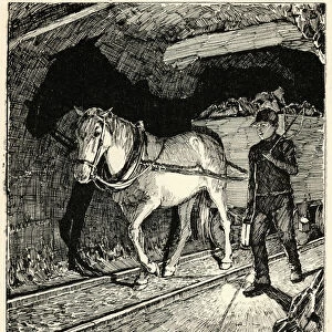A Pit Pony at Work (engraving)