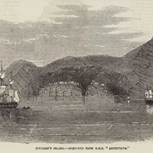 Pitcairns Island, sketched from HMS "Amphitrite"(engraving)