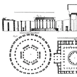 Plan of the Temple of Serapis or Macellum at Pozzuoli (engraving)