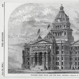 Proposed Court House and City Hall, Chicago (engraving)