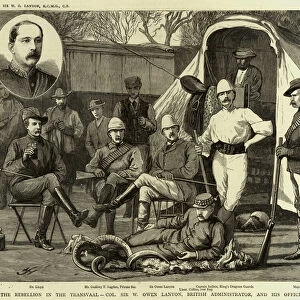 The Rebellion in the Transvaal, Colonel Sir W Owen Lanyon, British Administrator, and his Official Staff (engraving)
